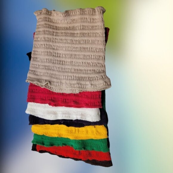 RED Sexy Crop Top Strapless Tube Top Smocked Stretchy Summer Bandeau - NEW - Picture 4 of 11